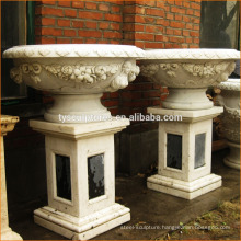 Chinese production of modular carved flowers outside flowerpot